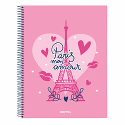 Carnet Safta Paris Rose Blue marine A4 120 Volets