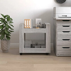 Avis vidaXL Chariot de bureau Sonoma gris 60x45x60 cm Bois d'ingénierie