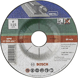 Avis Bosch 2609256310 Disque à tronçonner à moyeu déporté pour Métaux Diamètre 115 mm Diamètre d'alésage 22/23 Epaisseur 2,5 mm