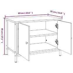 vidaXL Meuble TV avec portes noir 60x35x45 cm bois d'ingénierie pas cher