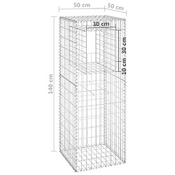 vidaXL Poteaux à panier de gabion 2 pcs 50x50x140 cm Fer pas cher