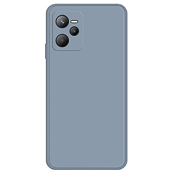 Coque en TPU anti-rayures, caoutchouté avec bord droit de la doublure pour votre Realme C35 4G - Bleu gris