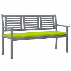 Maison Chic Banc de jardin | Chaise de jardin 3 places avec coussin 150 cm Gris Eucalyptus -GKD29104