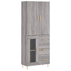 vidaXL Buffet haut Sonoma gris 69,5x34x180 cm Bois d'ingénierie