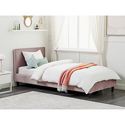 Beliani Lit simple en velours rose 90 x 200 cm FITOU