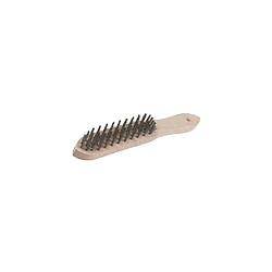 Brosse métal haut rendement, manche bois 4 rangs L. 290 mm - PB15 - Silverline