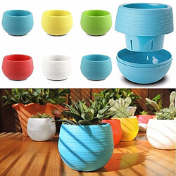 Acheter Wewoo 5 PCS Mini rondes Home Garden Office Decor Pots de fleurs en plastiqueTaille 7x7cm Bleu