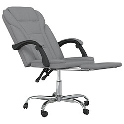 Helloshop26 Chaise fauteuil siège pivotante de inclinable de bureau informatique étude clair tissu gris 02_0024238 pas cher