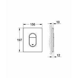 GROHE Arena Cosmopolitan Plaque de commande WC Verticale Blanc Alpin 38844SH0 (Import Allemagne)