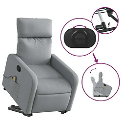 Maison Chic Fauteuil Relax pour salon, Fauteuil de massage inclinable Gris clair Tissu -GKD20615 pas cher