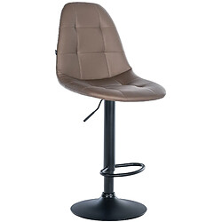 Decoshop26 Tabouret de bar x1 avec repose-pieds hauteur réglable pivotant assise en PVC marron cadre métallique noir 10_0004813