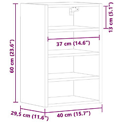 vidaXL Armoire suspendue blanc 40x29,5x60 cm bois d'ingénierie pas cher