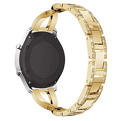 Wewoo Bracelet pour montre connectée Samsung GearS3 / Ticwatch Pro / HUAWEI GT Universel 22mm Diamant Métal doré