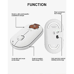 Universal Souris sans fil Bluetooth Slim pour ordinateur portable (blanc) pas cher