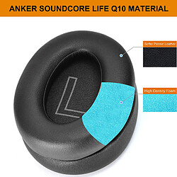 Avis INF Remplacement des coussinets en cuir protéiné pour Anker Soundcore Life 2 NEO Black