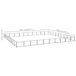 vidaXL Chenil Noir 90 m² Acier pas cher