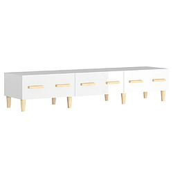 Maison Chic Meuble TV scandinave - Banc TV pour salon Blanc brillant 150x34,5x30 cm Bois d'ingénierie -MN36756