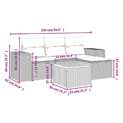 Avis Maison Chic Salon de jardin 5 pcs avec coussins | Ensemble de Table et chaises | Mobilier d'Extérieur gris résine tressée -GKD60192