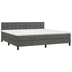 Avis Maison Chic Lit Adulte - Lit simple Lit à sommier tapissier et matelas moelleux - Meuble de Chambre - Gris foncé 200x200cm Velours -MN14639