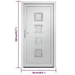 vidaXL Porte d'entrée Blanc 98x200 cm PVC pas cher