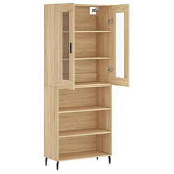 Avis vidaXL Buffet haut Chêne sonoma 69,5x34x180 cm Bois d'ingénierie