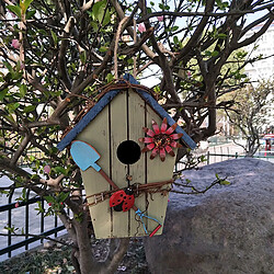 Universal Maison d'oiseaux en bois, boîte à nids, cage à oiseaux, nid d'oiseaux, décoration de jardin.