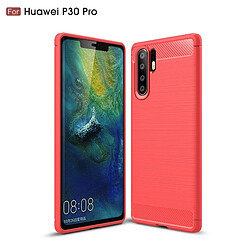 Wewoo Coque en TPU antichoc fibre de carbone texture brossée pour HuP30 Pro (rouge)