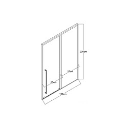 Vente-Unique Porte de douche coulissante - 120 x 200 cm - Coloris Gun métal - COVINGTON pas cher