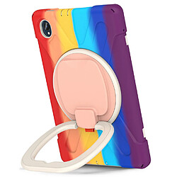 Coque en silicone avec béquille pivotante à 360° Coloré/rouge pour votre Lenovo Tab K10/M10 Plus