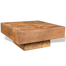 ComfortXL Table Basse Carrée Marron Bois Massif De Manguier pas cher