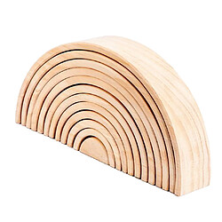 Acheter 12x Blocs Arc-en-bois En Bois Arc Empilage Nidification Enfants Main-oeil Puzzle Jouet B