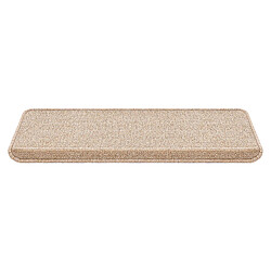 Avis Lot de 15 marchettes d'escalier rectangulaires antidérpantes 65 x 24 cm avec bord beige [en.casa]