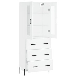 Avis vidaXL Buffet haut Blanc 69,5x34x180 cm Bois d'ingénierie