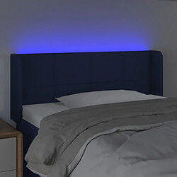 Avis vidaXL Tête de lit à LED Bleu 103x16x78/88 cm Tissu