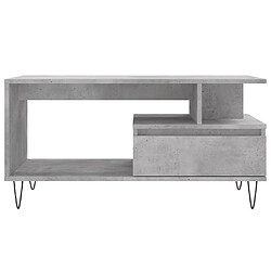 Acheter vidaXL Table basse Gris béton 90x49x45 cm Bois d'ingénierie