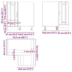 vidaXL Armoire d'angle de cuisine Porto chêne artisanal pas cher