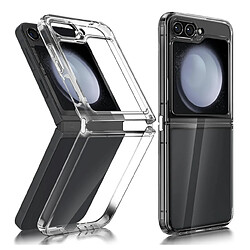 Htdmobiles Coque pour Samsung Galaxy Z Flip 5 5G - housse etui rigide avant et arriere - TRANSPARENT pas cher