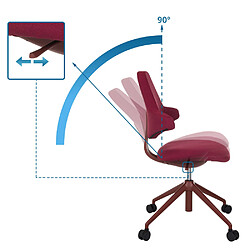 Chaise de bureau / siège-selle de cheval PALIANO rouge hjh OFFICE