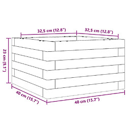 vidaXL Jardinière blanc 40x40x23 cm bois de pin massif pas cher