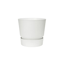 Pot de fleurs rond en plastique Ø 30 cm Elho Greenville Round blanc pour jardin et balcon