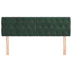 Avis Maison Chic Lot de 2 Têtes de lit design pour chambre - Décoration de lit Vert foncé 72x7x78/88 cm Velours -MN42520