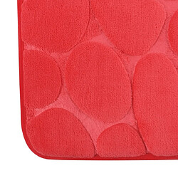 MSV Tapis de bain Microfibre Galet Mousse 50x80cm Rouge