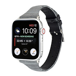 Wewoo Pour Apple Watch Series 5 et 4 40 mm / 3 et 2 et 1 bandes de couture de 38 mm Bracelet de montre en cuir véritable noir