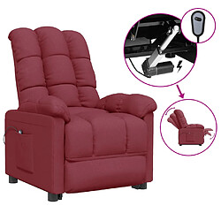 vidaXL Fauteuil inclinable électrique Rouge bordeaux Tissu