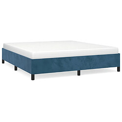 vidaXL Cadre de lit sans matelas bleu foncé 160x200 cm velours