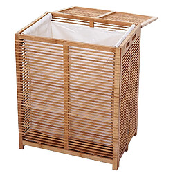 Decoshop26 Panier à linge en bambou avec sac 61x50x35cm 105 litres SDB04028