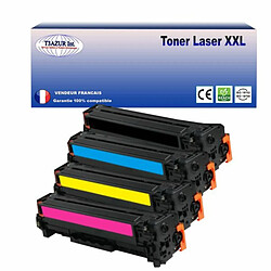 T3AZUR - Lot de 4 Toners compatibles avec Canon 045H pour Canon LBP-611Cn, LBP-613Cdw, LBP-621Cw, LBP-623Cdw (Noir+Couleur)