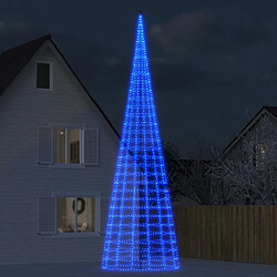 vidaXL Arbre de Noël lumineux sur mât de drapeau 3000 LED bleu 800 cm