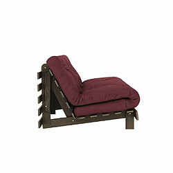 Inside 75 Canapé convertible futon ROOTS pin carob brown coloris bordeaux couchage 160x200 cm pas cher