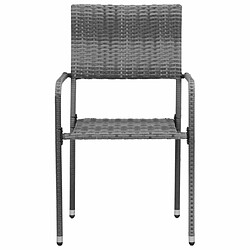 Maison Chic Mobilier à dîner de jardin 7 pcs,Table et chaises d'extérieur Résine tressée Gris -GKD976784 pas cher